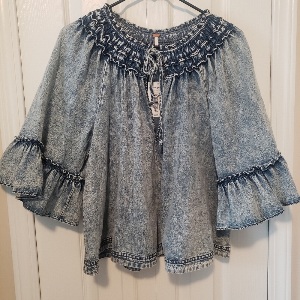 Free people denim blouse